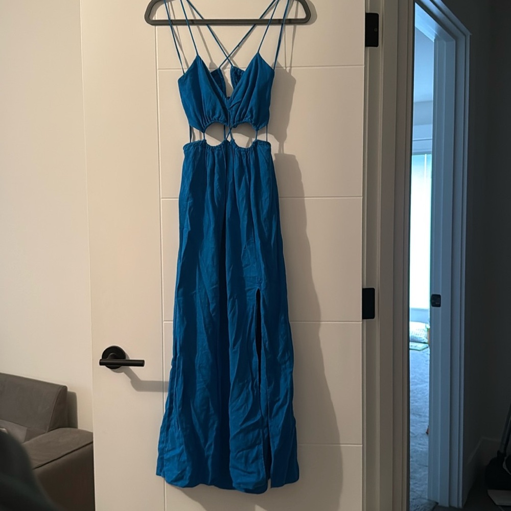 Cobalt blue Zara backless dress